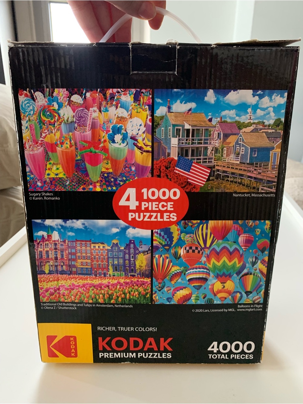 Kodak 4x 1,000 Piece Puzzle Set - Bright Multicolor Scenes